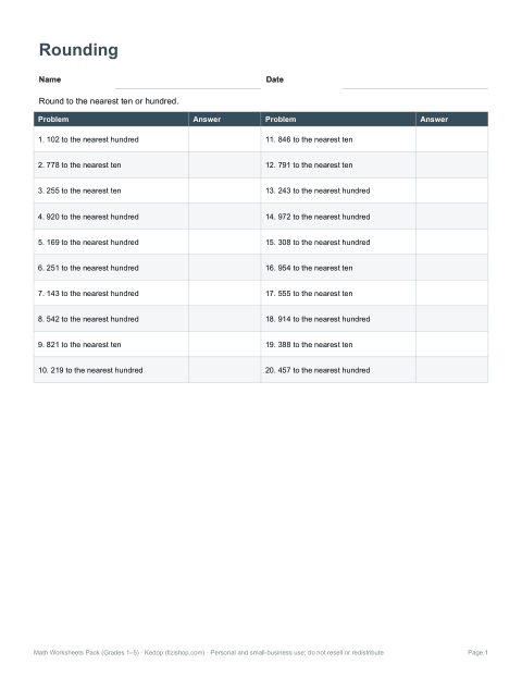 Preview of the first page of Rounding